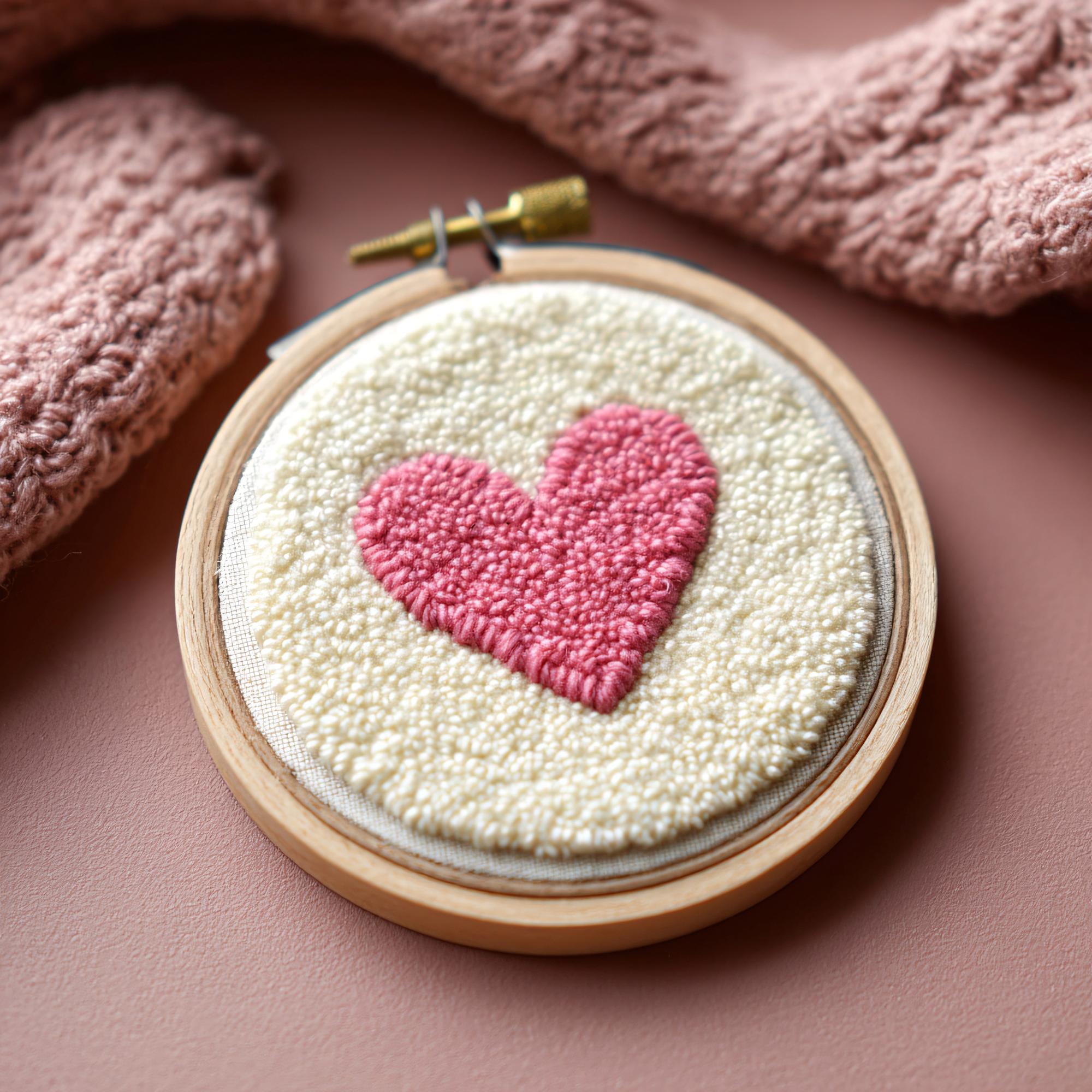 close-up of pastel embroidered badge on fabric
